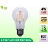 4W Glass LED Filament Bulb E27 Warm White 400LM (3 Year Warranty)