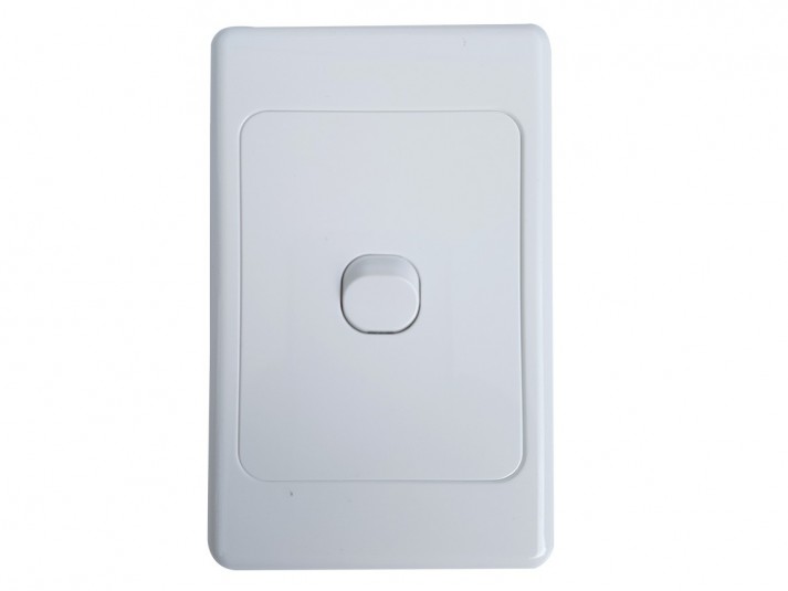 Single Vertical Light Switch White